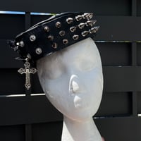 Image 1 of Leather spiked sailor hat 
