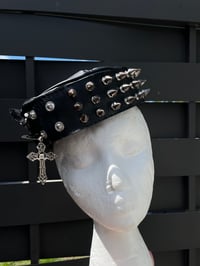 Image 3 of Leather spiked sailor hat 