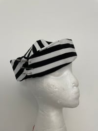 Image 2 of Black and white striped sailor hat 