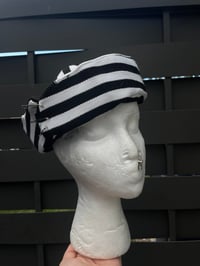 Image 1 of Black and white striped sailor hat 
