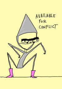 conflict 5x7 numbered and signed PRINT