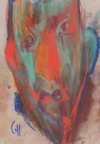 Image 2 of Gaze - Sketchbook Drawing in Soft Pastels on Paper 