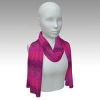 Image 3 of Painted Crosshatch Silk Scarf