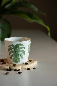 Image 1 of Monstera Ceramic Coffee Cup
