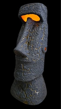 Image 1 of Tiki Classics Large Ceramic Easter Island Moai Lamp GATOR LAVA 1/1
