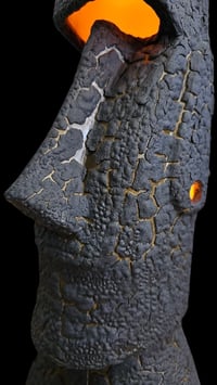 Image 2 of Tiki Classics Large Ceramic Easter Island Moai Lamp GATOR LAVA 1/1