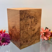 Image 1 of Cherry Burl Wood Cremation Urn - Unique Handcrafted 