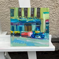 Image 4 of Urban Street Scene- Motorcycle by Restaurant