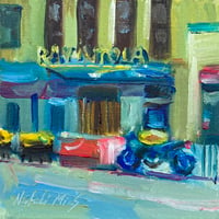 Image 1 of Urban Street Scene- Motorcycle by Restaurant