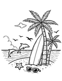 Image 4 of 20 Fun Beach Coloring Pages, Digital Download, Coloring Book, Adult, Instant Download book 2