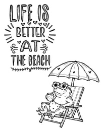 Image 9 of 20 Fun Beach Coloring Pages, Digital Download, Coloring Book, Adult, Instant Download book 2