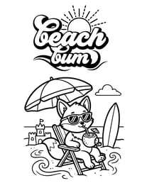 Image 20 of 20 Fun Beach Coloring Pages, Digital Download, Coloring Book, Adult, Instant Download book 2