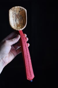 Image 1 of  Hand carved spalted beech cooking and serving spoon