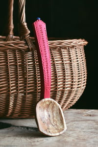 Image 3 of  Hand carved spalted beech cooking and serving spoon