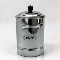 Image 1 of Pot à épices en chrome et bakélite CAFÉ - Années 1930 - Boîte de cuisi...