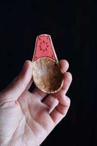 Image 2 of Hand carved spalted beech little coffee scoop 