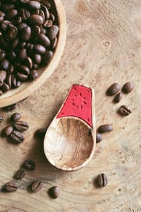 Image 1 of Hand carved spalted beech little coffee scoop 