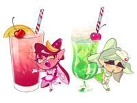 Image 1 of Chibi Waitress Squid Sister Standees