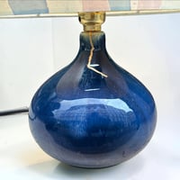 Image 11 of Lampe en céramique kintsugi vintage 1970 et abat-jour en soie peinte motif floral