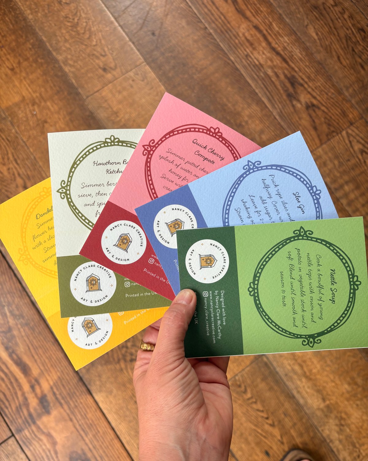 British Foraging Note Card Set - With Recipes