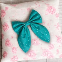 Image 3 of Handmade Hair Bow Polka Dots