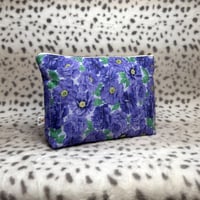 Image 1 of Purple Flowers Quilted Zipper Pouch