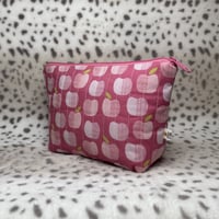 Image 2 of Pink Apples Quilted Zipper Pouch
