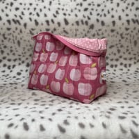 Image 3 of Pink Apples Quilted Zipper Pouch