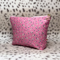 Image 1 of Pink Jeans Quilted Zipper Pouch