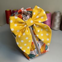 Image 3 of Oranges Small Quilted Cosmetic Bag, Small Zipper Pouch, Travel Toiletry O...