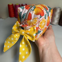 Image 2 of Oranges Small Quilted Cosmetic Bag, Small Zipper Pouch, Travel Toiletry O...