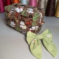 Image 2 of Cowboy Boo Quilted Cosmetic Bag, Small Zipper Pouch, Travel Toiletry O...