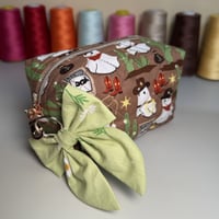 Image 1 of Cowboy Boo Quilted Cosmetic Bag, Small Zipper Pouch, Travel Toiletry O...