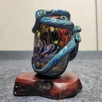 Image 1 of XXL. Streaky Blue Green Octopus Aquarium #1 - Flamework Glass Sculpture