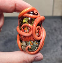 Image 13 of XXL. Coral Octopus Aquarium #2 - Flamework Glass Sculpture