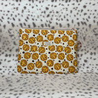 Chocolate Chips Cookies Handmade Padded Zipper Pouch