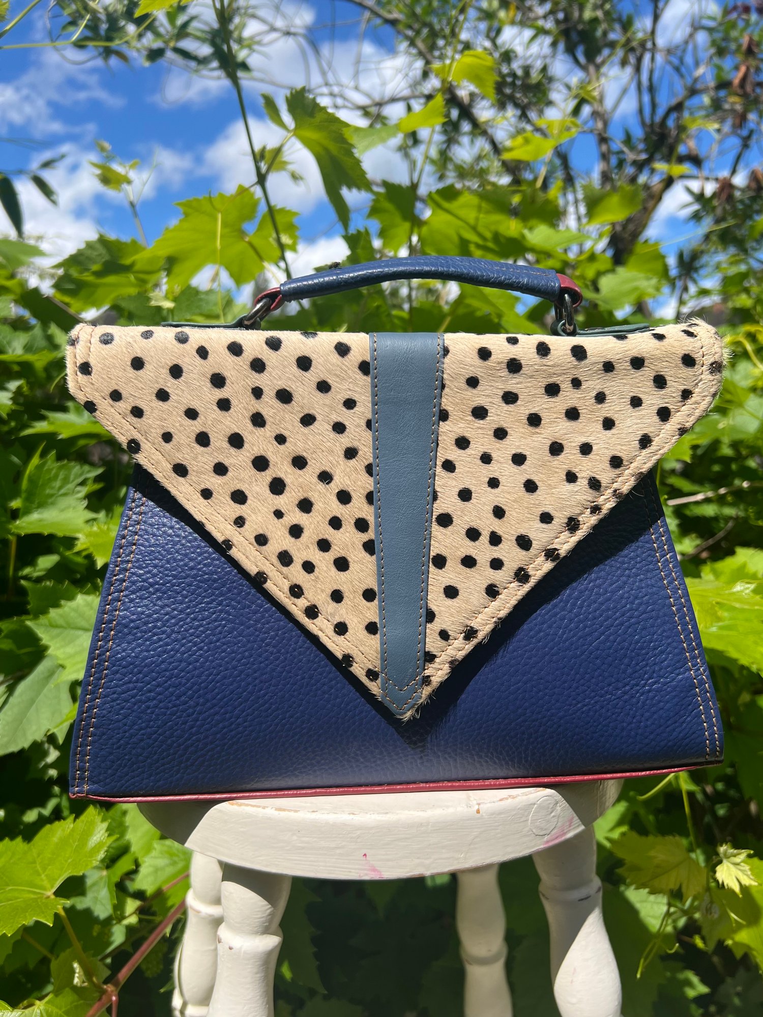 Image of Recycled Leather Triangle #57A