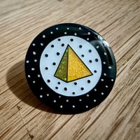Image 1 of Angine de Poitrine Inspired Enamel Pin, Glitter Microtonal Golden Triangle
