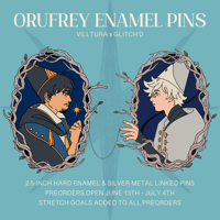 Image 1 of Orufrey Linked Enamel Pins
