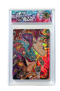 1/10 ULTRA RARE "Acid" Chase Gold Holographic Embossed Trading Card Slab