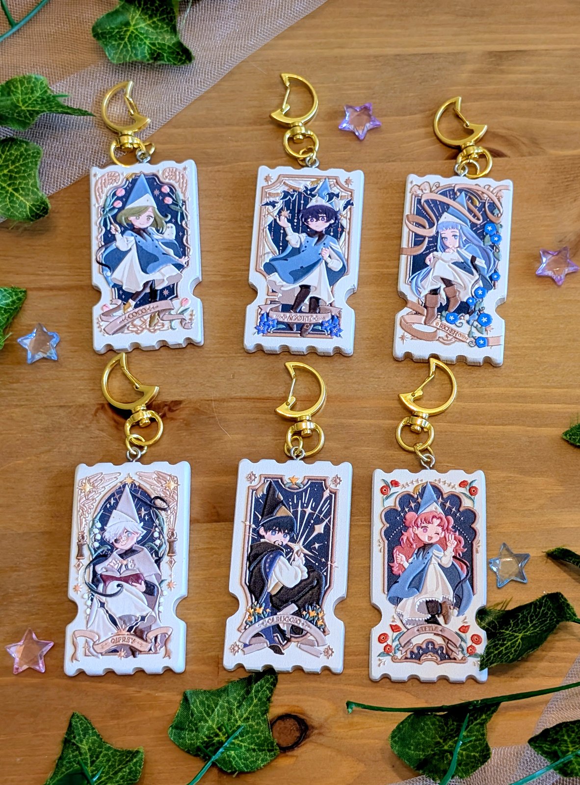 オ*ト様 [XG] Recycled Keychain ATELIER Witch Hat Atelier: Embossed Wood Ticket Keychains | ginkohs