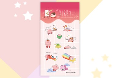 Image of Kirby sticker sheet | PET transparency sticker sheet 