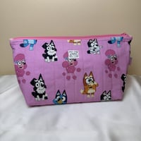 Image 1 of Bluey Pink Quilted Zipper Pouch