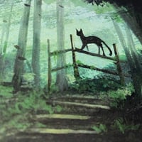 Image 3 of 'Forest Trail Cat' Art Print