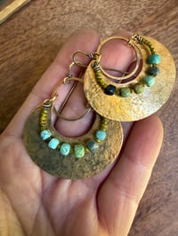 Image 7 of Peaces of Luanda . Brass Turquoise earrings 