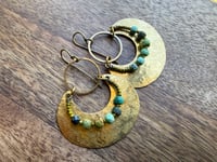 Image 3 of Peaces of Luanda . Brass Turquoise earrings 