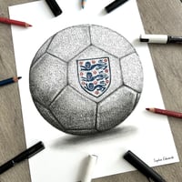 Image 1 of England World Cup 2026 Football Print 