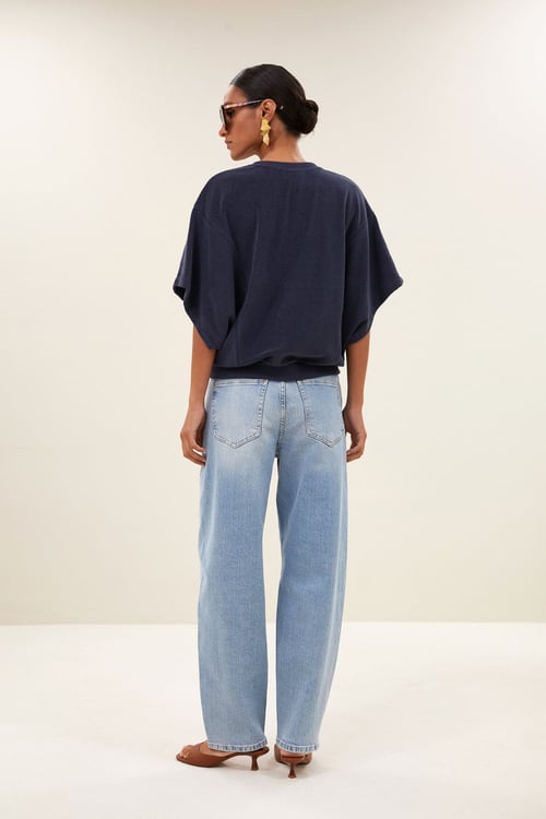 Image of 1-Sudadera toalla Nuki slub Top midnight