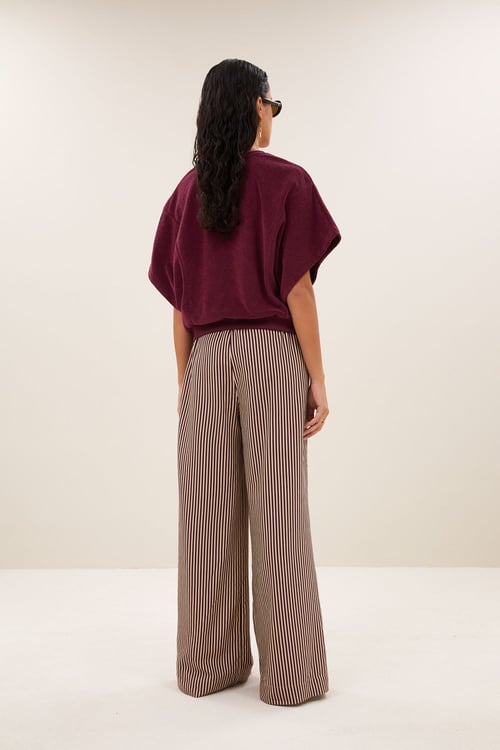 Image of 1-Sudadera toalla Nuki slub Top burgundy crush