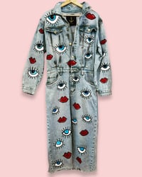 Image 2 of DENIM OVERSIZE KLEID  ✘  HEMD ✘ IBIZA PRINT  ✘ VINTAGE  ✘ UPCYCLED 1